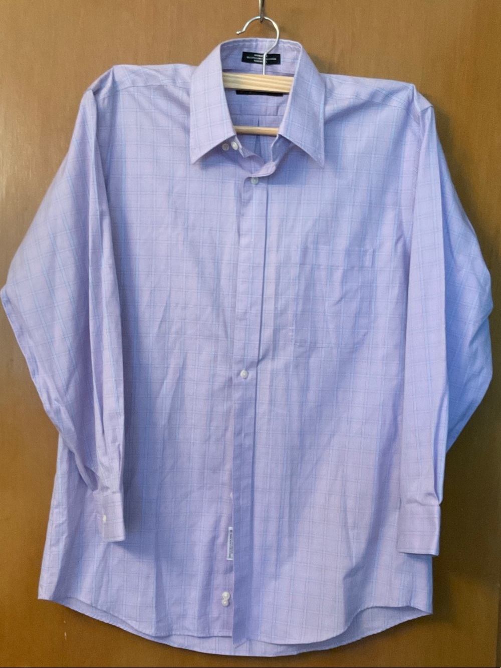 Kirkland Signature Light Lavender Check Dress Shirt